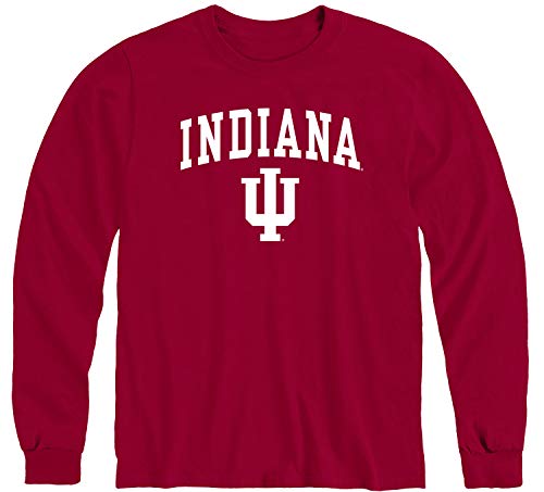 Ivysport IU Indiana University Hoosiers Long Sleeve Adult Unisex T-Shirt, Heritage, Cardinal, Large
