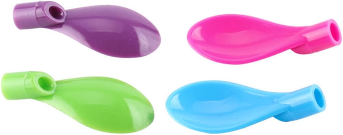 Creative Spoon Straw Set, Drink Stirrer, 4 Pack Plastic, Removable