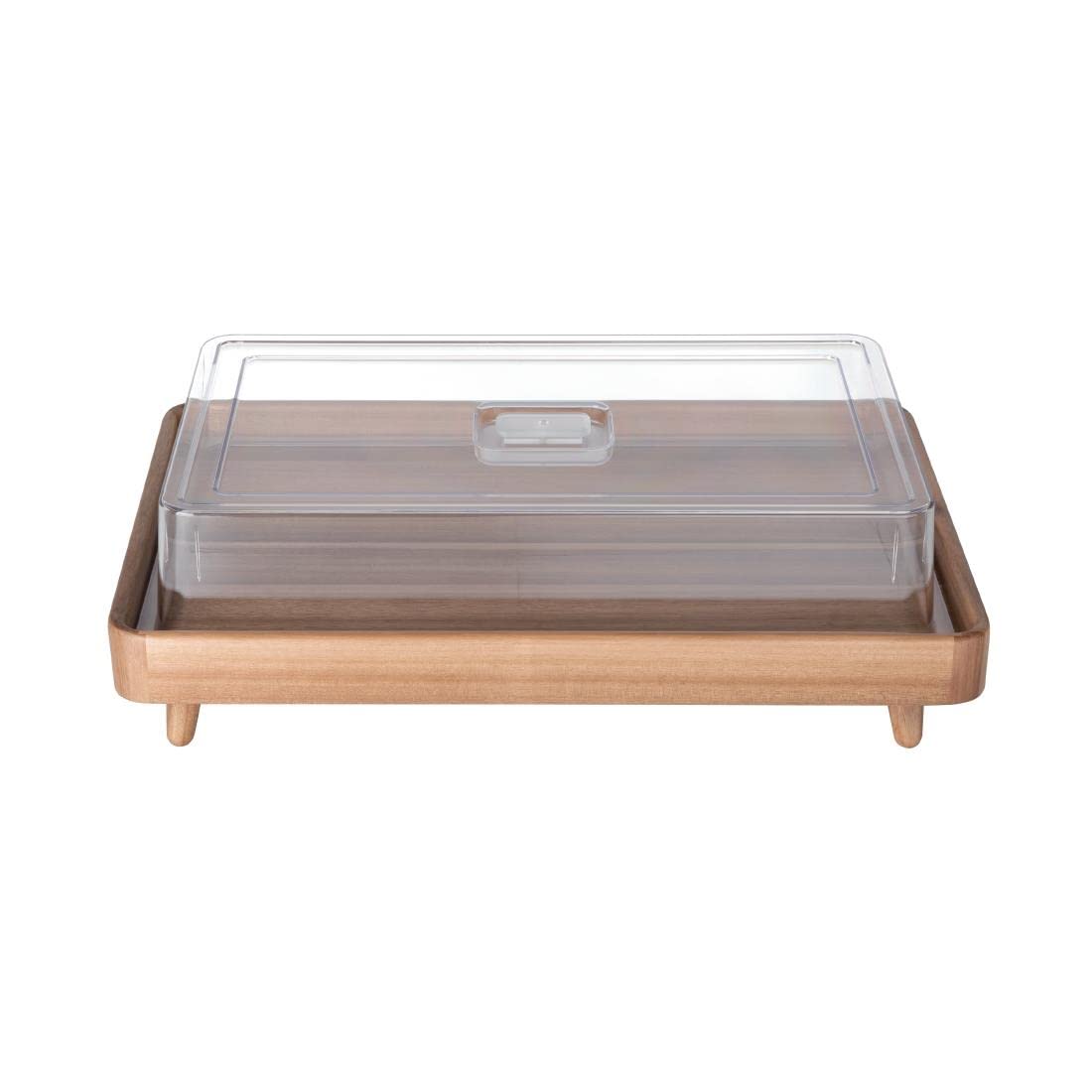 Olympia Vassoio in acacia 1/1 GN – resistente, robusto, facile da pulire, elegante per hotel, ristorante, caffetteria, buffet, gastronomia, torte, pasticceria