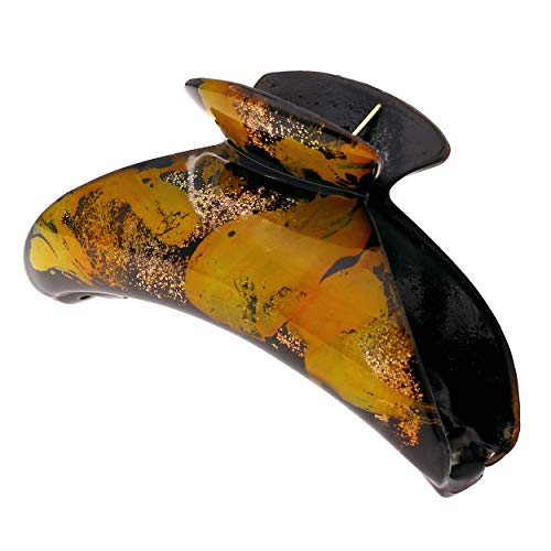 Camila Paris CP2720 French Hair Clips for Women, Girls Hair Claw Clips Jaw for Thick Volume Hair, Fashion Durable Styling Hair Accessories for Women, Strong Hold No Slip Grip, Made in France (Yellow)