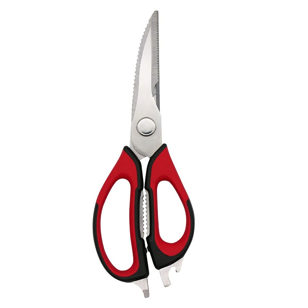 GTHTUHFD Craft Scissors Kitchen Scissors Stainless Steel Household Multifunctional Food Supplement,Red and Black-N