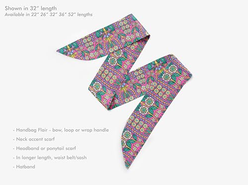 Liberty London Scarf -Choose Length - Lindsay Garden Pink William Morris Skinny Scarf Tie Headband, Handbag/Purse flair - Silky Tana Lawn Cotton - Choose Length2