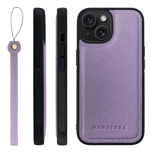 HANATORA for iPhone 15 �P�[�X �{�v �ϏՌ� �o���p�[�^ �X�}�z�P�[�X �X�}�z �X�g���b�v �t�� �V�������N���U�[ �M�t�g �p�[�v�� SPGGZ-15-Purple