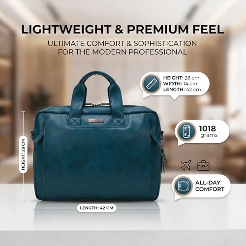 Image of VISMIINTREND Laptop Bags for Men Office Use | Stylish Leather Office, Messenger, Shoulder, Handbag | Fits 13 inch,14 inch, 15.6 Inch Laptops, Macbook | Corporate Gifts for Men, Women, Clients, Employees