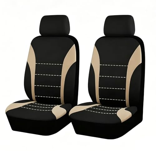 Car Seat Covers for BYD Sealion 6 2024 2025 2026 Polyester Material Full-Coverage Suitable for All Seasons Protective Seat,Beige-2 Seats