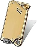  Briquet À Roue Coupe-Vent À Explosion Droite, Allume-Cigare en Métal Vintage, Flamme Réglable, Gaz Rechargeable, Allume-Cigare pour Homme,Or,Constructive23