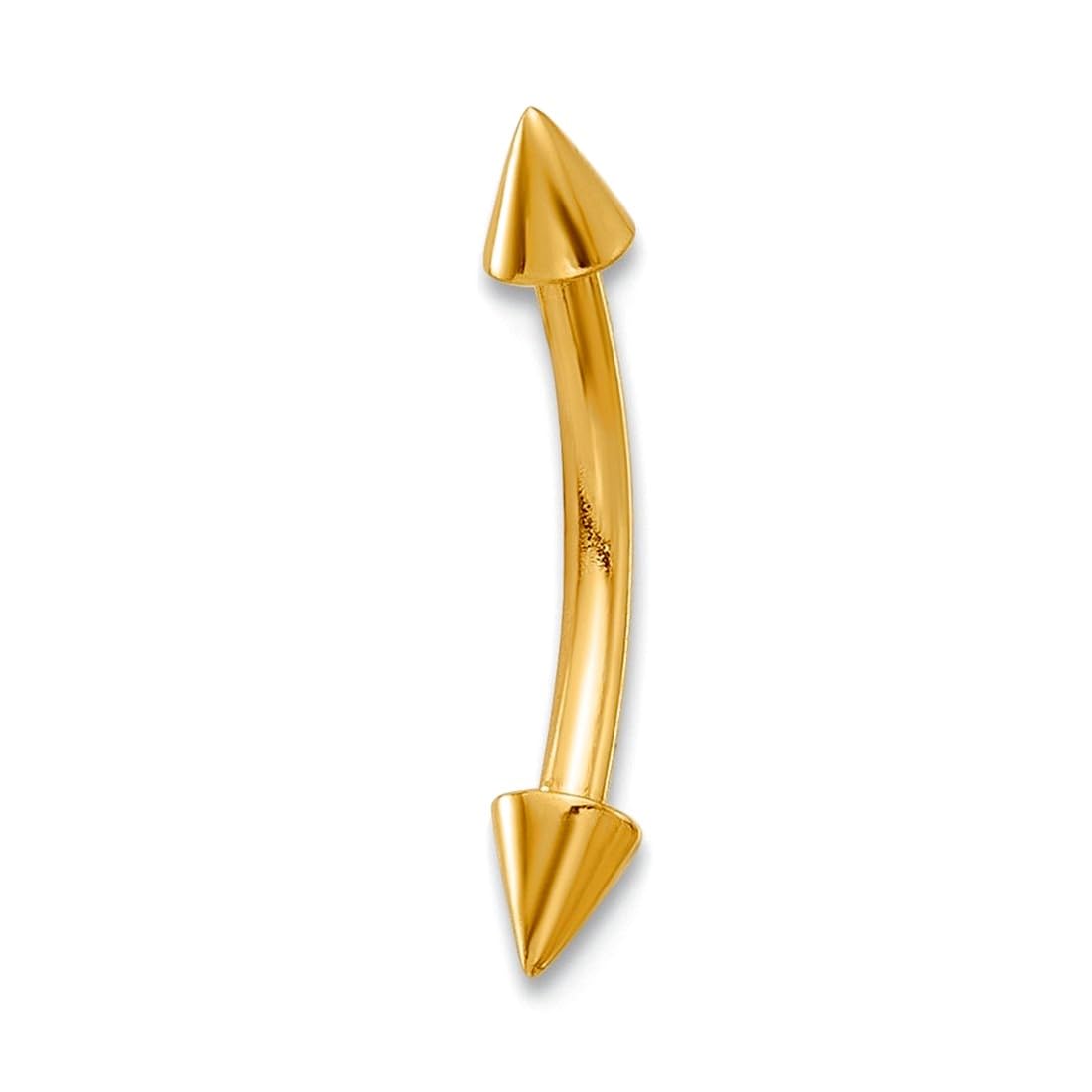 Augenbrauenring, 14 Karat, 16 Gauge, poliert, 15,36 mm lang, Schmuckgeschenk für Frauen, Metall