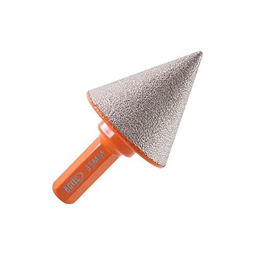 Diamond Beveling Chamfer Bit-BGTEC 35mm Diamond Finger Milling Bits with Hex Shank for Enlarging Polishing and Beveling The Holes for Marble Granite Ceramic