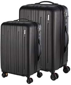 Cj Malas ABS 2 Peças P e M com Rodas 360 - AeroMalas Fortaleza (Preto)