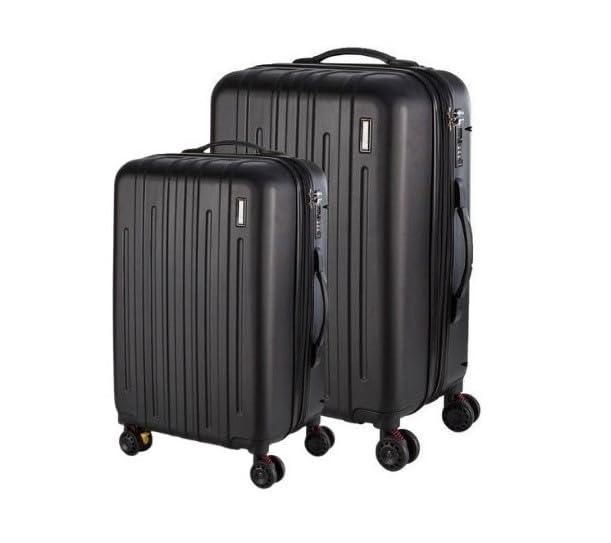 Cj Malas ABS 2 Peças P e M com Rodas 360 - AeroMalas Fortaleza (Preto)