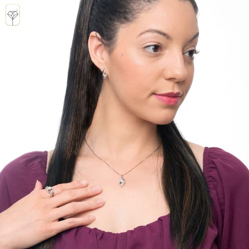 Sterling Silver Diamond Ring Size 7, Earrings, And Pendant Necklace Jewelry Set (1/8 Cttw, J-K Color, I2-I3 Clarity) #TOP1