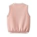 Girls Sweater Vest Cute Bunny Print Chunky Button Down Knitted Trendy Sleeveless Crop Tank Top Clothes (Pink, 6-7 Years)