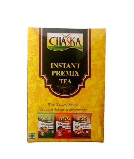 Chaska Instant Premix Tea -12 sachets(3 sachets each of Saffron,Elaichi ...