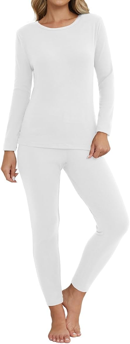 YIJIU Women's Thermal Underwear Set Lightweight Long Johns Base Layer 2 Pieces Pajama Set Cold Weather Winter Top Bottom