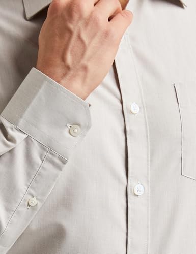 Image of Amazon Brand - Symbol Men's Solid Cotton Slim Fit Formal Shirt | Plain | Full Sleeve