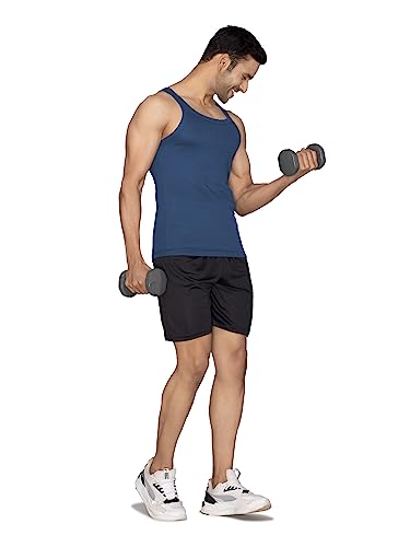Image of XYXX Men's 100% Cotton Ribbed Regular Fit Solid Square Neck Vest | Anti Bacterial Finish, Racer Back Baniyan for Man, Tag Free Comfort Man's Inner