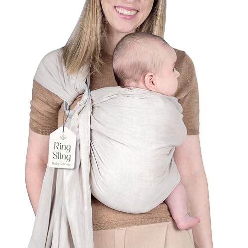 ring sling baby carrier - usa lab tested 100 natural cotton muslin breathable amp ergonomic ring sling beige