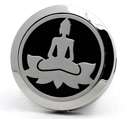 Miniatura 2 de (Meditación) Difusor de aceite esencial de aromaterapia para automóvil de 1.181 in de acero inoxidable con clip de ventilación, 7 almohadillas, 1