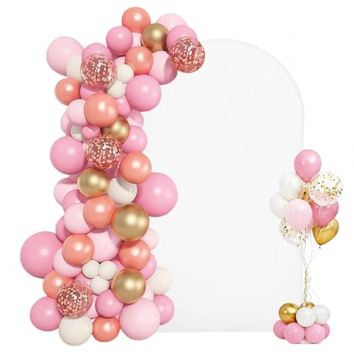VEVOR Suporte de arco dourado para pano de fundo, 2,2 x 1,2 m, estrutura estável, semicircular, com capa, para decoração de casamentos, festas de aniversário, celebrações natalícias e cerimónias