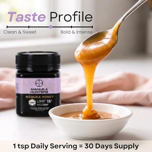 Image of Manuka Hunters UMF 15+ /MGO 514+ Certified New Zealand Manuka Honey - 8.8oz /250g Jar