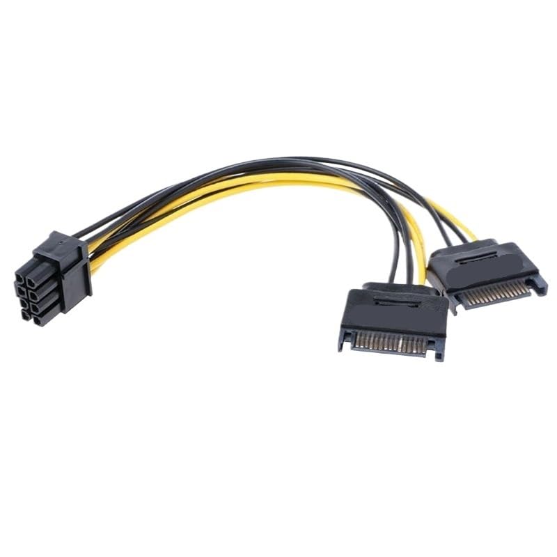 Cable adaptador SATA 15pin a 8pin (6+2) 0.2m miniatura 2