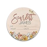 Birth Stat Sign Personalized for Newborn Baby, Scarlett James Design, Crib & Nursery Decor,...