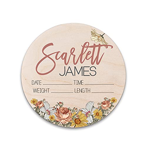 Birth Stat Sign Personalized for Newborn Baby, Scarlett James Design,