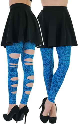 Image of ToBeInStyle Women's Slashed Ripped Shredded Distressed Hosiery Tights Leggings Music Festival