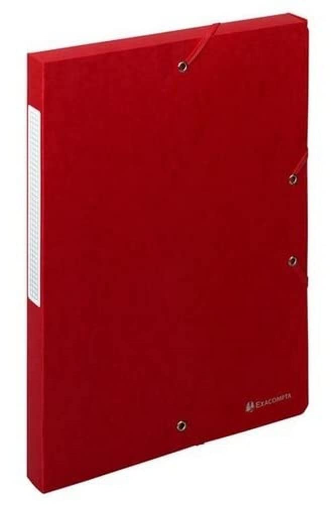Exacompta 50705E Packung (mit 10 Archivboxen Scotten, mit Gummizugverschluß, hochwertig und nachhaltig, Rücken 25mm, 400g) rot, 10 Stück