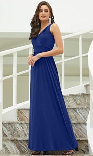 Image of KOH KOH Womens Long Sleeveless Flowy Bridesmaid Cocktail Evening Gown Maxi Dress