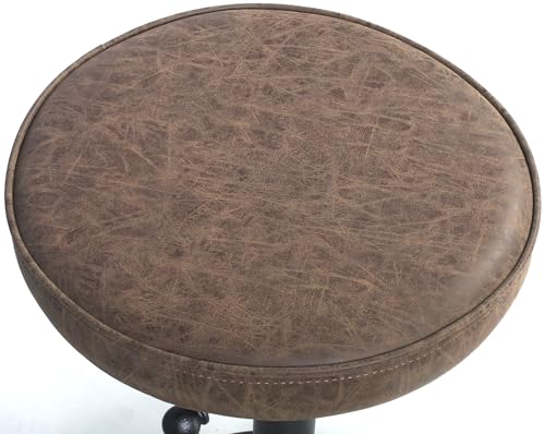 Butaco Industrial Vintage, asiento de PU ajustable en altura 23.7-29.5 pulg, con base de hierro fundido y rotación 360°, juego de 2 miniatura 6