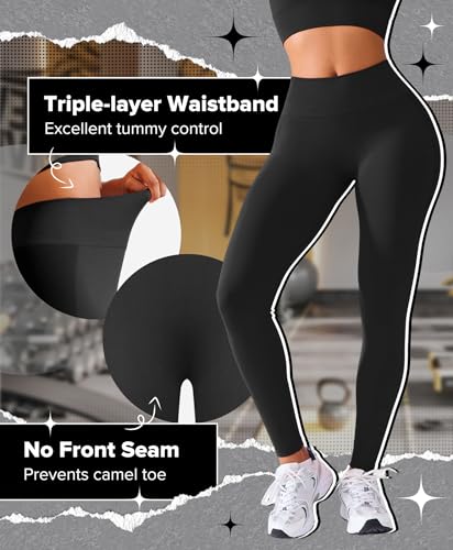 BRXL Butt Lifting No Front Seam Workout Leggings for Women Tummy Control High Waist Seamless Gym Yoga Running Leggings3