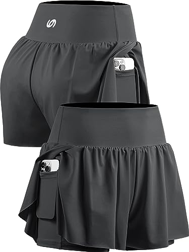 Image of CADMUS 2 in 1 Women's Spandex Athletic Shorts Gym Yoga Shorts Pockets