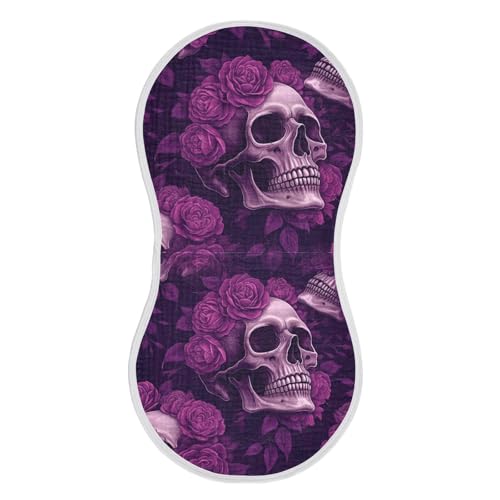 Muslin Baby Burp Cloths Set of 4, Soft Absorbent Lush Gothic Florals Cotton Burping Cloth, Milk Spit Up Rags for Newborn Unisex, 22 x 11 Inch2