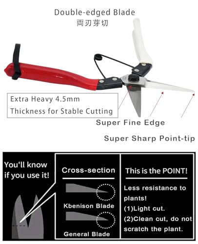 Image of Double-Edge Garden Shears Micro-Tip Pruning Shears Extra Heavy Straight Garden Scissors Effortless Cuts Pruning Shears for Gardening Clippers for Plant Herb Flower Harvesting Fruits vegetables