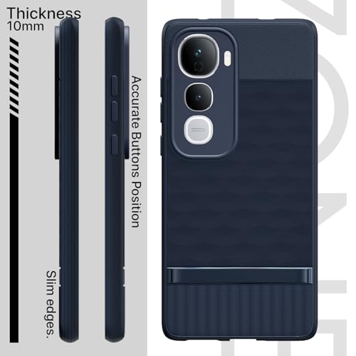 Image of Pikkme Back Cover for Vivo Y400 5G Camera Protection 3D Hexa Cube Design Silicone Protective Bumper Case (Blue)