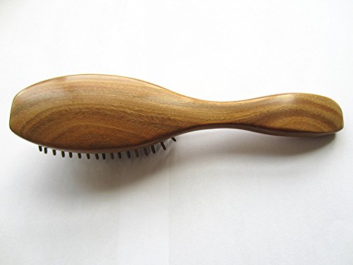 Myhsmooth G2S-Am-Gs Big Size Professional Handmade Natural Green Sandalwood No Static Hair Brush Air Bag Massage Comb Hair Comb With Handle With Aromatic Scent For Gift #TOP1