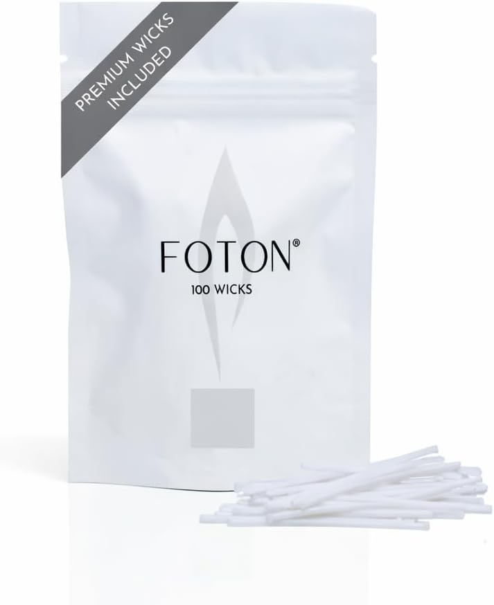 Foton Pearled Candle 100-Pack 2" Organic Cotton Wicks for Sand Candles Making - Premium Candles Wicks for Candle Making - Metal-Free and Lead-Free Refill Sand Wax Wick
