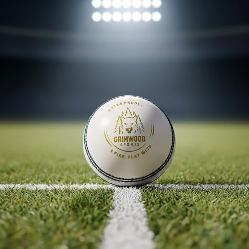 Image of Leather Ball for Cricket | Handcrafted Waterproof Design | Durable Seam & Premium Cork Ball | Match Ready Cricket Ball for Test, ODI, T20 & Practice Games (Blaze Leather Ball - White)