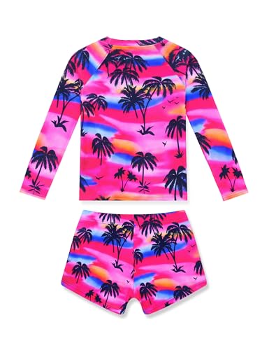 Image of Girls Rash Guard Swimsuit Two Piece Long Sleeve Bathing Suits