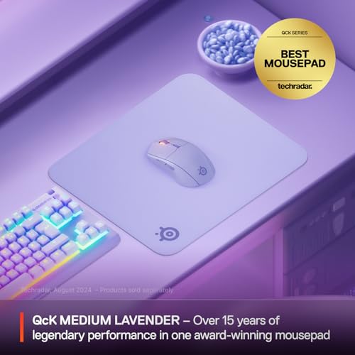 Image of SteelSeries QcK Cloth Gaming Mouse Pad - Exclusive Micro-Woven Surface - Optimized for Gaming Sensors - Maximum Control - Size M - Lavender