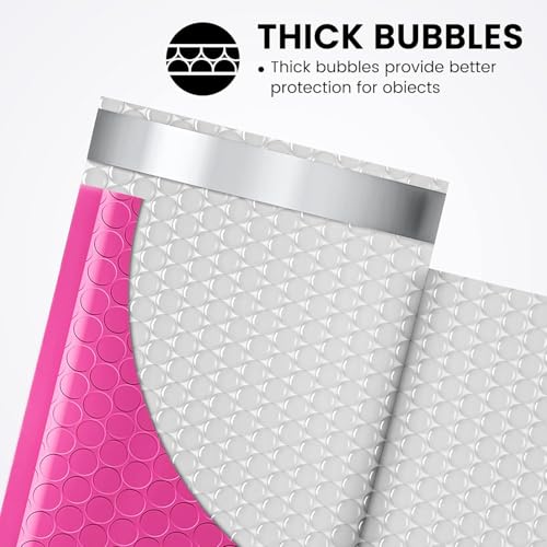 Image of Fuxury Bubble Mailers 4x8 inch Pink Padded Envelopes 19200 Pack Bulk Strong Adhesion Full Pallet of Padded Mailers Thick Bubble Envelopes for Small Business Mailing Small Items,Jewelry,Makeup