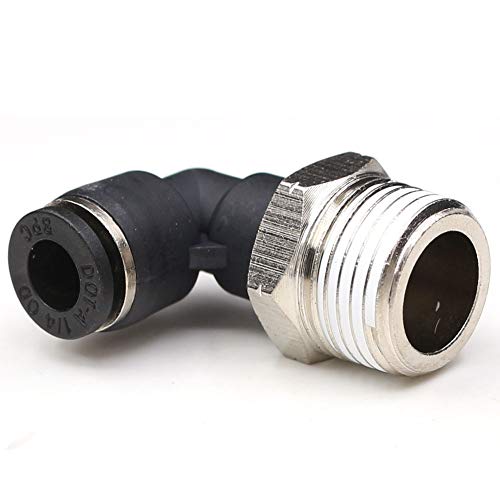 CEKER 3/8 Elbow Male Airlines Push Fittings 90 Degree Push to Connect Fittings Air Fittings, PL 1/4" Tubing Od x 3/8" Npt Thread Pneumatic Push In Connectors Quick Connect Tube Fittings 5Packs by CEKER - Used condition - Image 4