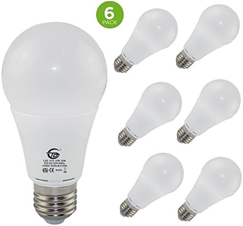 AGOTD 10w Dimmable LED Light Bulbs A19 Lamps E26 E27 Socked 75 watt Incandescent Halogen Lamp Equivalent 1050 Lumens 2700K Energy Saving Bulb Pack of 6