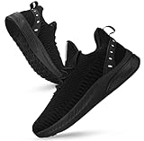 Feethit Women Tennis Running Shoes Walking Shoes Lightweight Casual Sneakers for Travel Gym Work Woman Waitress Nurse All Black 7.5