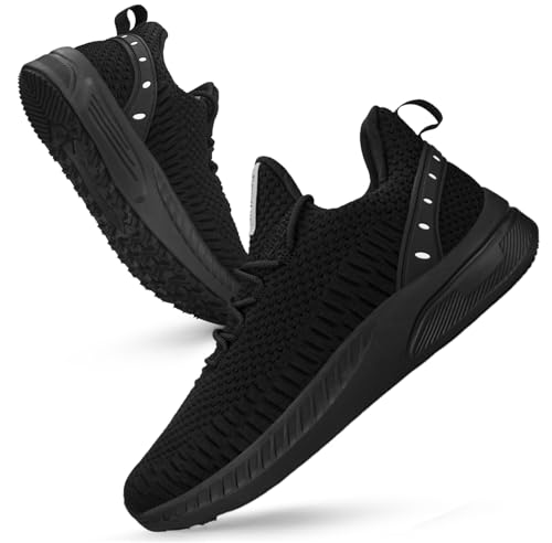 Feethit Women Tennis Running Shoes Walking Shoes Lightweight Casual Sneakers for Travel Gym Work Woman Waitress Nurse All Black 8