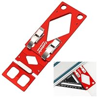 Winkelanschlag für Führungsschiene, CNC-gefräster 90° Anschlag mit Kantenführung, kompatibel mit Makita Führungsschiene, Festool- Aluminium Anschlag für Kreissägen