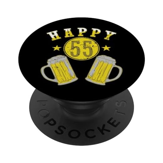 55 Cumpleaños Feliz 55 Años con Cerveza PopSockets PopGrip Intercambiable