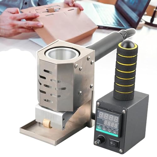 SICWEDIM Commercial Hot Melt Glue Roller Machine with 3/5/8/10mm Sized Glue Roller, Hand Push Hot Melt Adhesive Roller Glue Applicator with Digital Display (5mm)