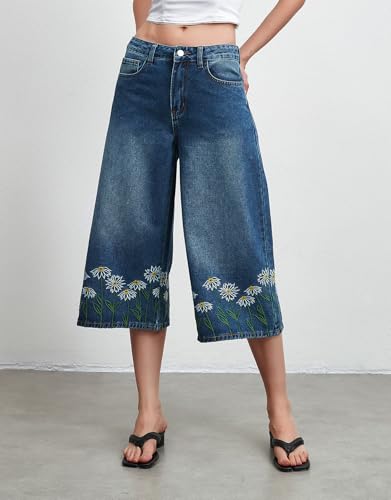 Kedera Women Casual Embroidered Wide Leg Denim Jeans 2025 Summer Trendy Baggy Pants Boyfriend Y2K Trousers4